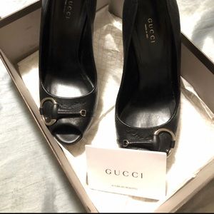 Black Gucci leather shoes